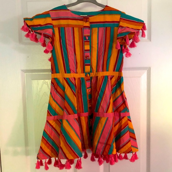 Anthropologie FARM Rio Rainbow Stripe Tassel Dress Kids Girls 2T NWT - Picture 4 of 11